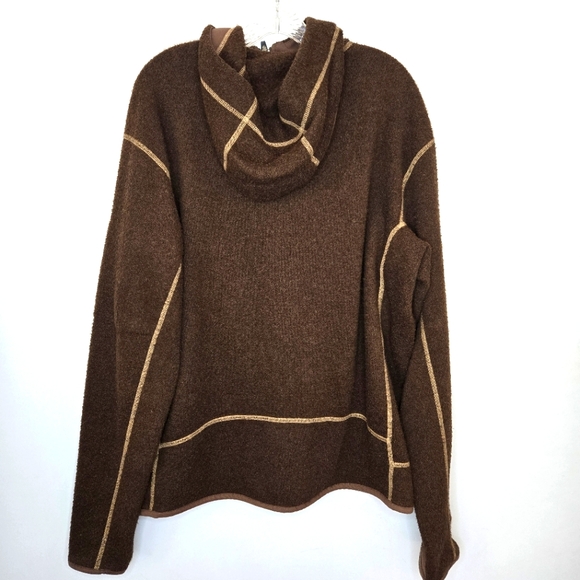 Kuhl Alfpaca Fleece Hoodie Zip Up Jacket XXL Plus Size Brown Gorpcore Outdoor - Picture 7 of 7